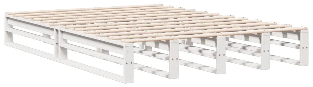 Cama com estante sem colchão 150x200 cm pinho maciço branco