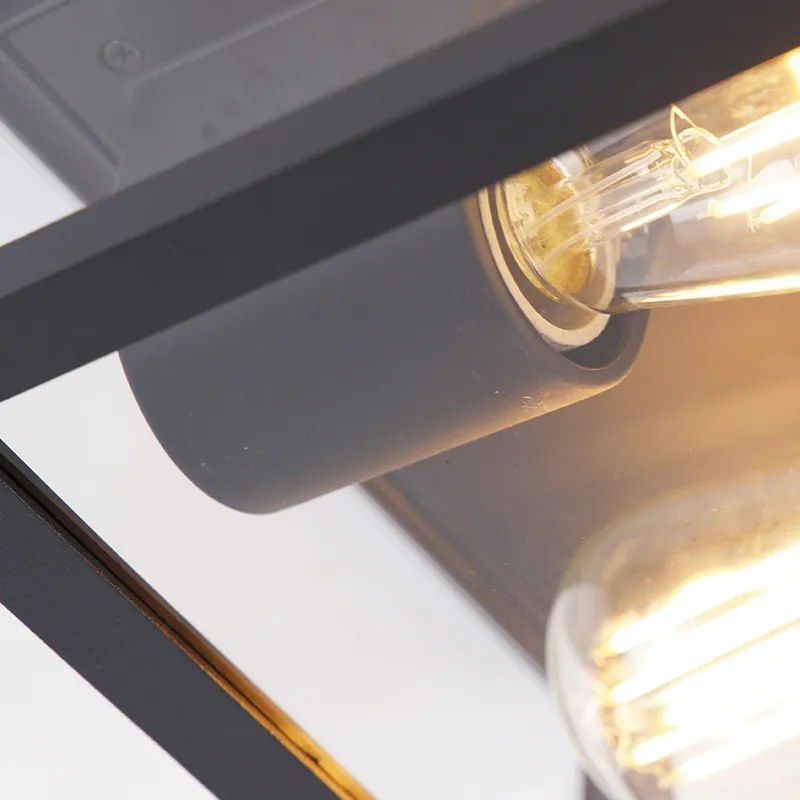 Candeeiro de teto industrial preto IP44 2 luzes - Charlois Design
