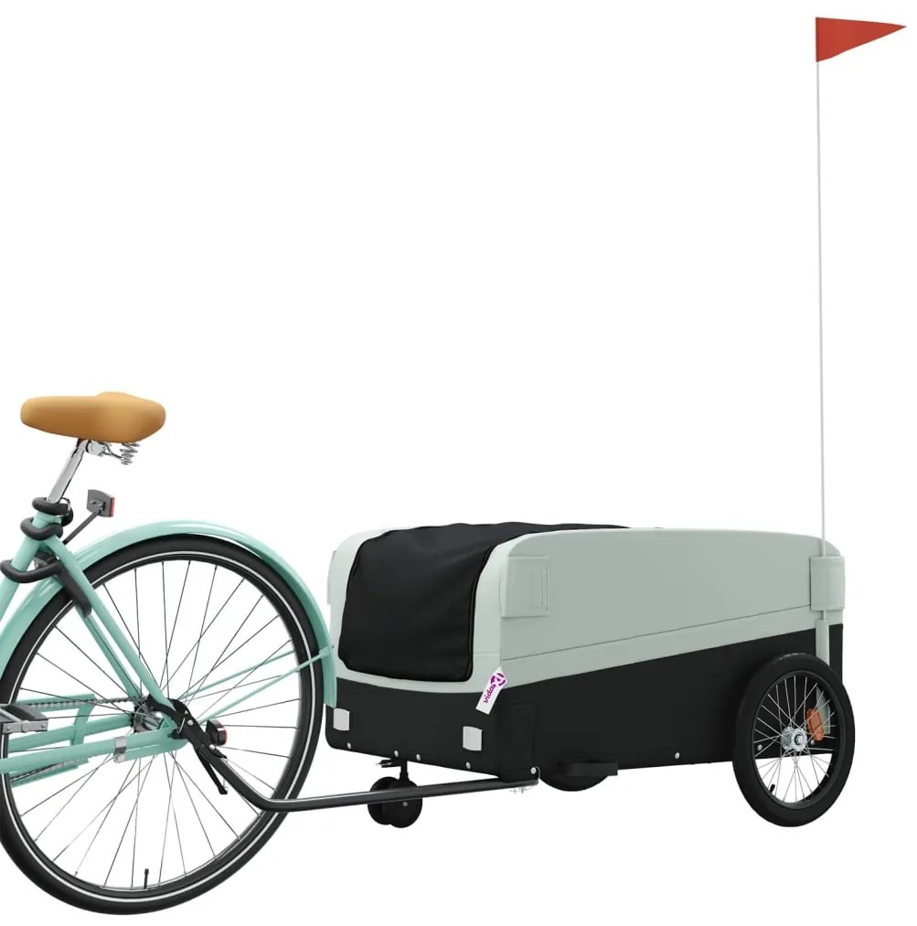 Reboque para bicicleta 45 kg ferro preto e cinza