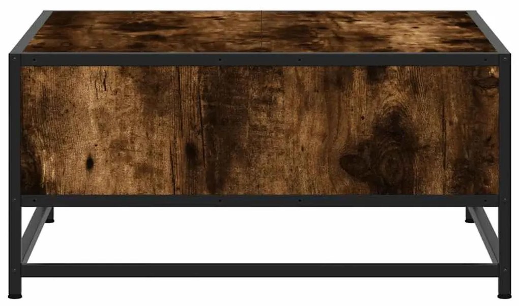 Mesa de centro derivados de madeira e metal carvalho fumado