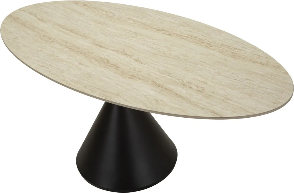 MESA DE JANTAR 180X90X73 CM  MDF e FERRO CREME E PRETO