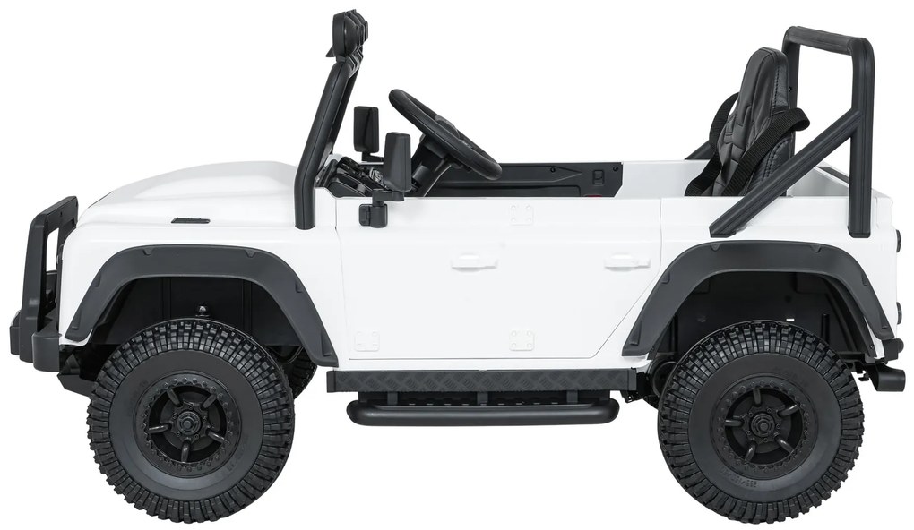 Jipe elétrico para Crianças 24V Land Rover Defender 110 SVX Concept Rodas Espuma EVA, Assento couro ecológico Branco