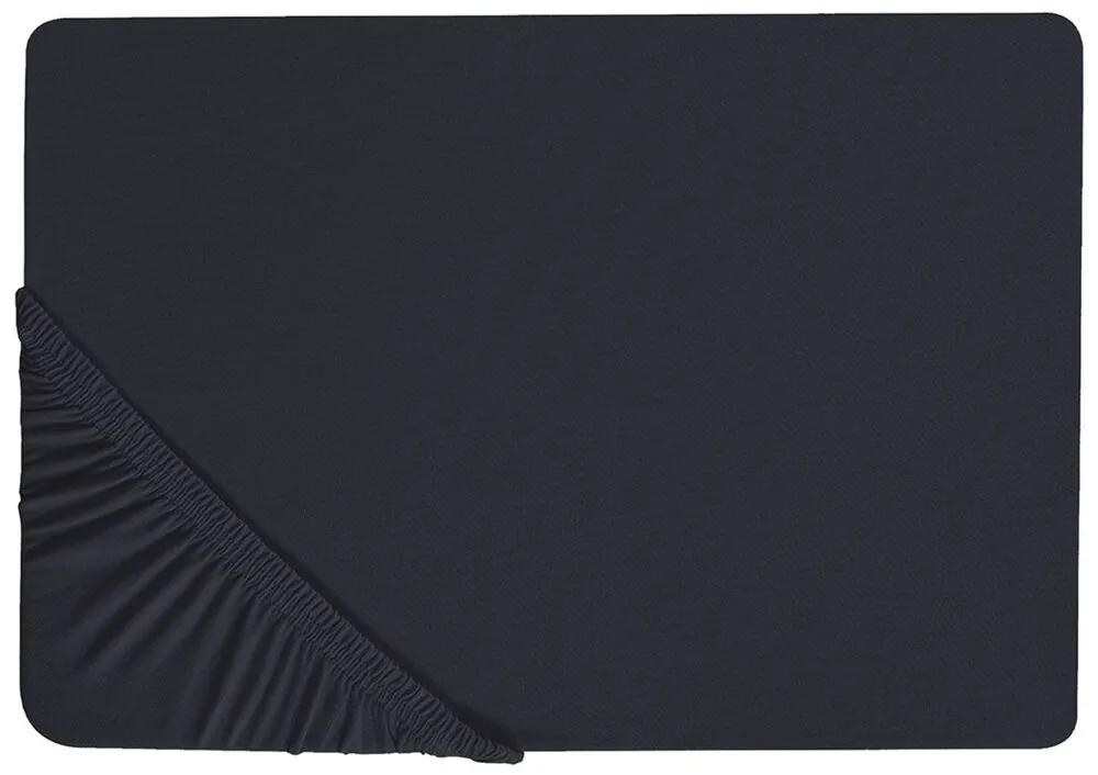 Lençol-capa em algodão preto 160 x 200 cm JANBU Beliani