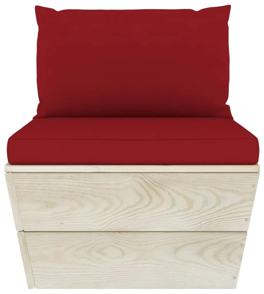 6 pcs conjunto lounge de paletes + almofadões madeira de abeto