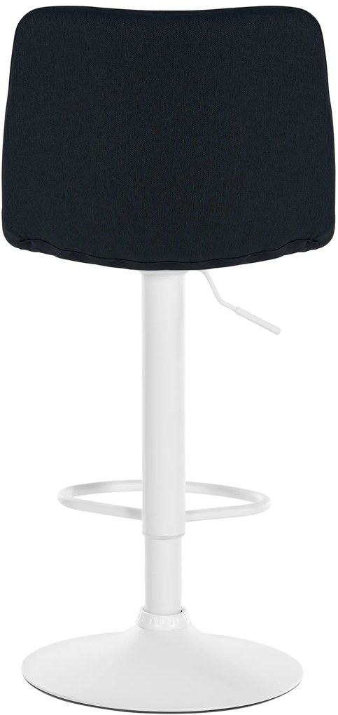 Banco de bar Lex em tecido e com estrutura branca 45 x 89-110 x 46 cm Preto