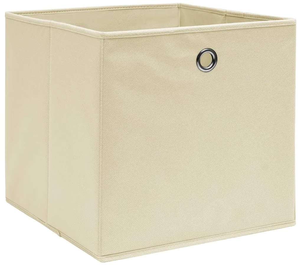 Caixas arrumação 4 pcs 28x28x28 cm tecido-não-tecido creme
