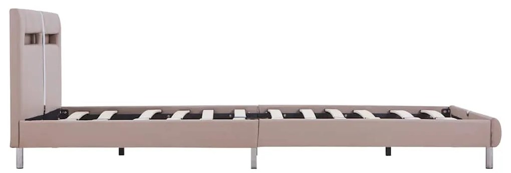 Estrutura de cama com LED sem colchão 135x190 cm cappuccino