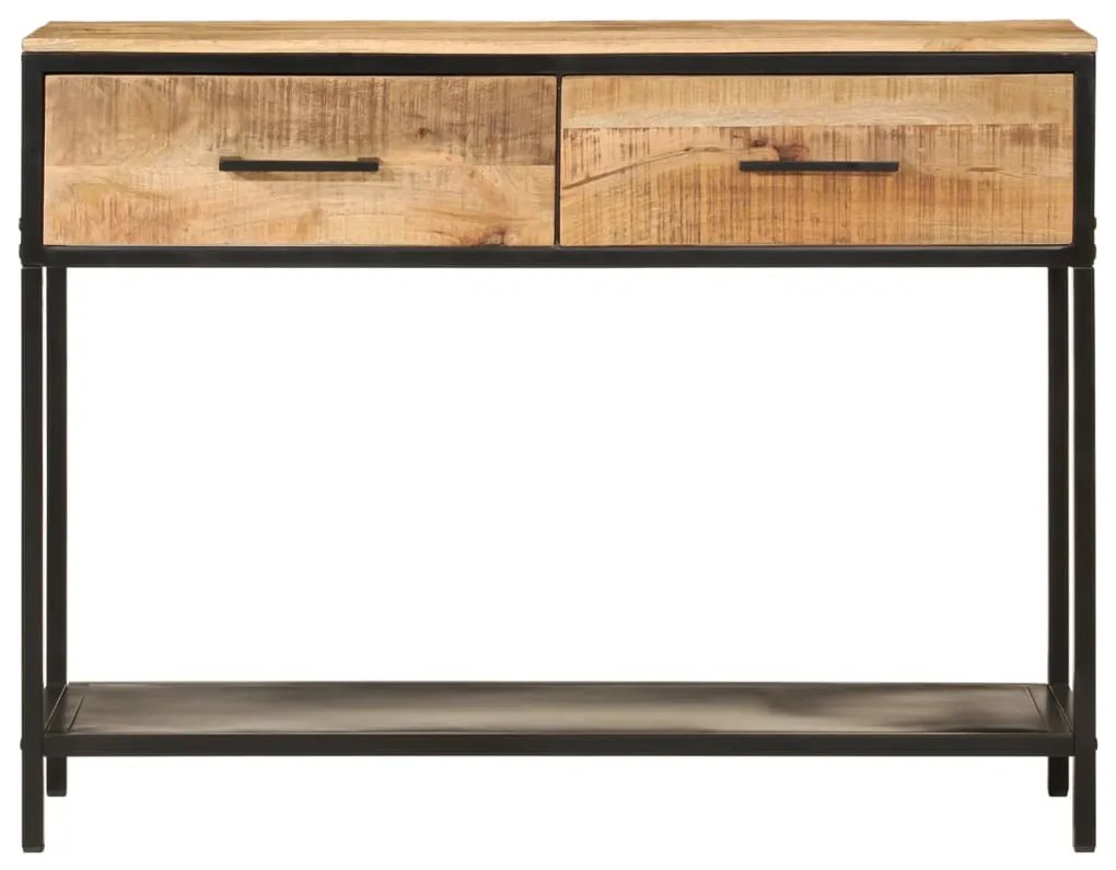 Armário consola 100x35x76cm madeira de mangueira maciça e ferro