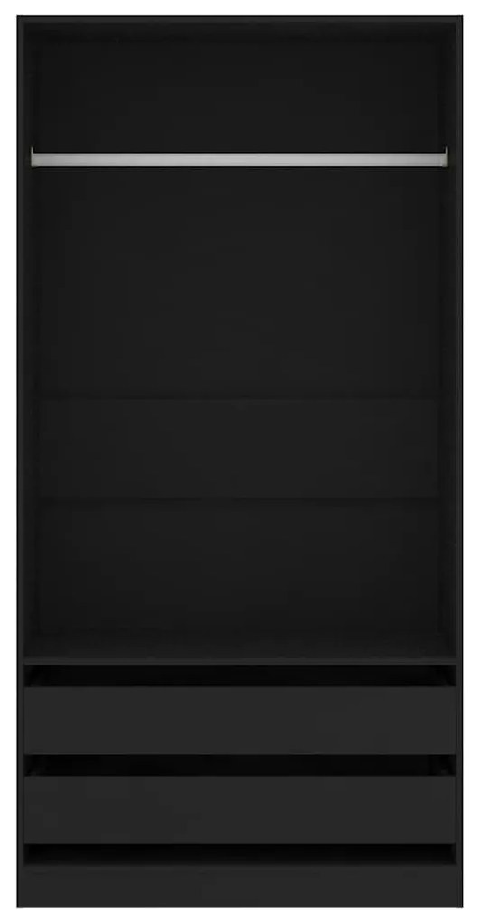 Roupeiro 100x50x200 cm derivados de madeira preto