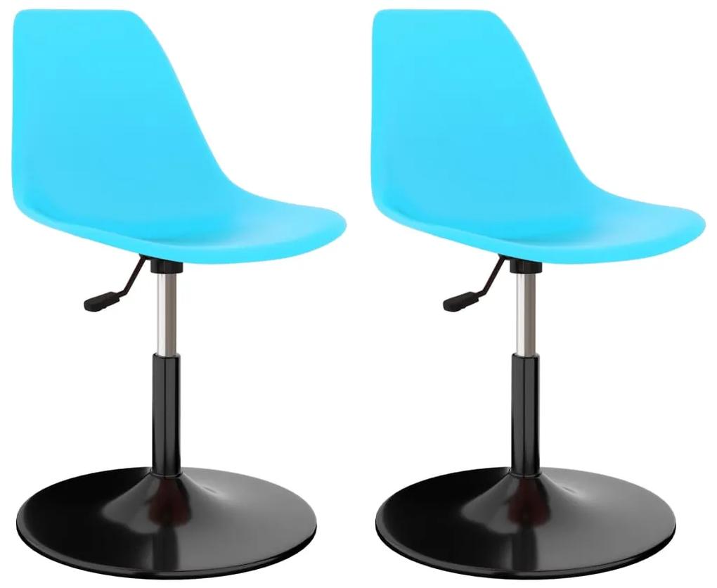 Cadeiras de jantar giratórias 2 pcs PP azul