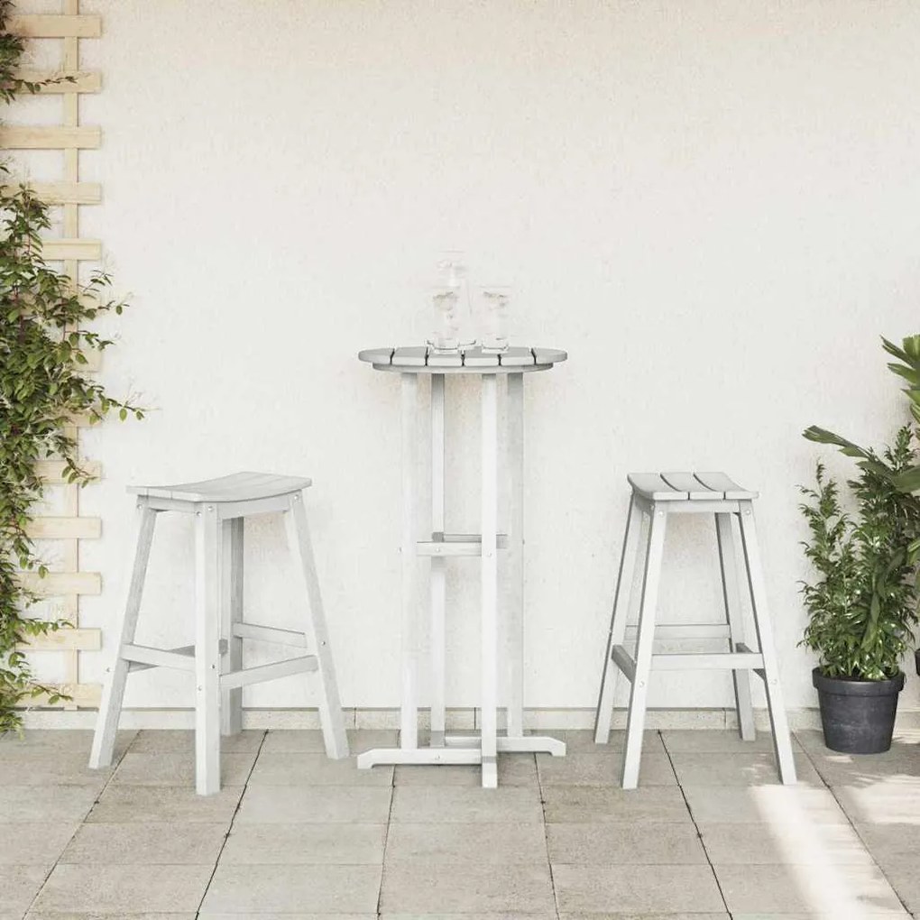 Conjunto de Bar Jardim 3 Peças Branco HDPE