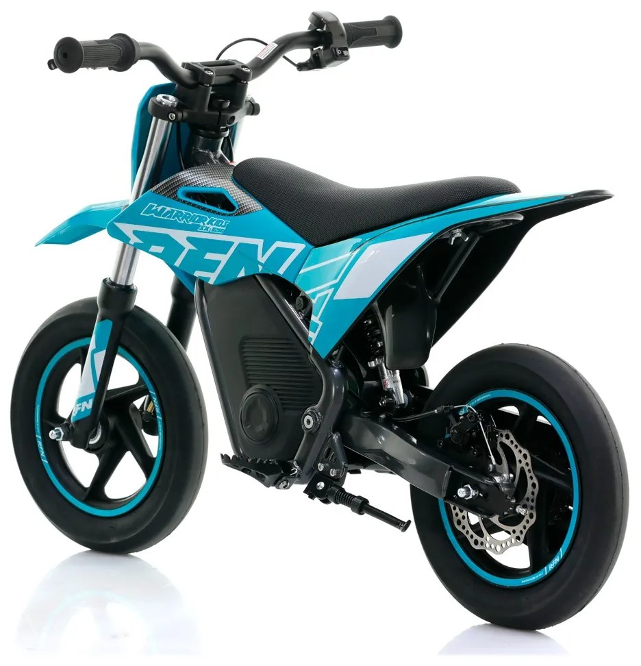 Mini moto elétrica para crianças Minicross electrica RFN Warrior SX-E250 Supermotard 250W 12/12" Até 25Km/hora cm limitador Azul Celeste