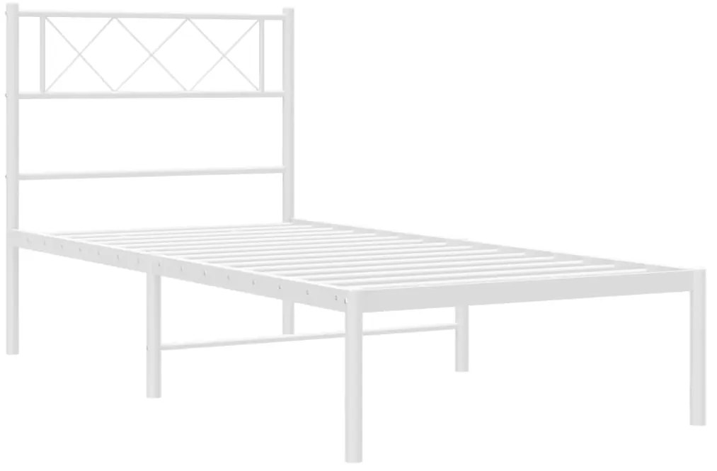 Estrutura de cama com cabeceira 90x200 cm metal branco
