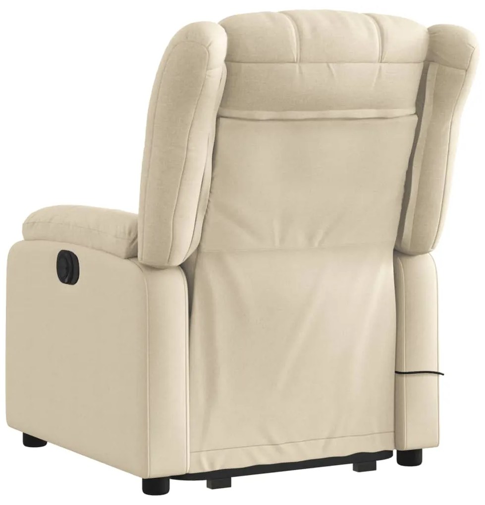 Poltrona elevatória de massagens tecido cor creme