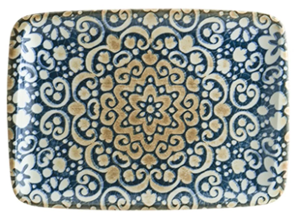 Bandeja Porcelana Alhambra Retangular Multicor 23X16cm