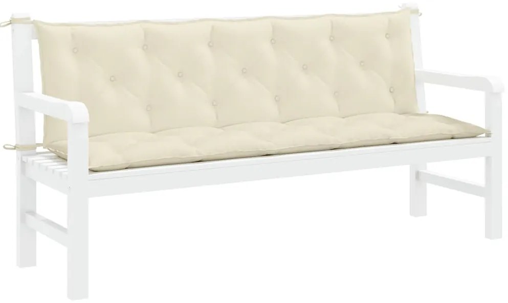 Almofadão para banco de jardim tecido oxford branco nata