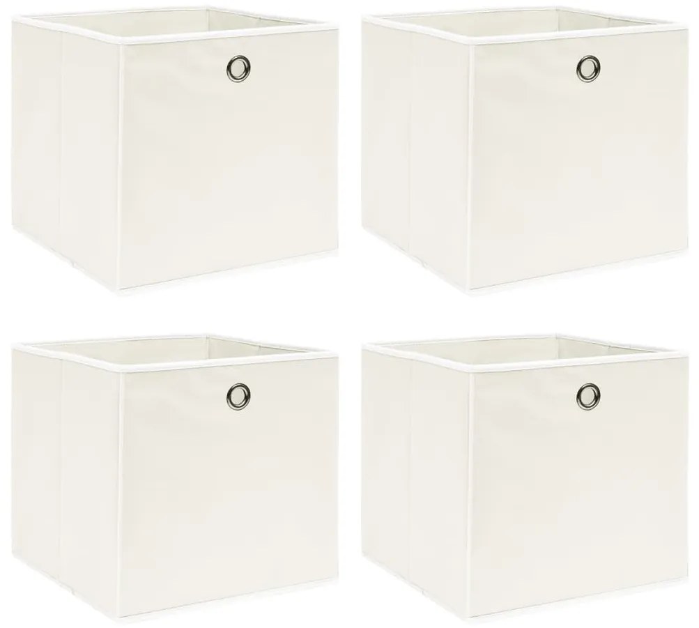 Caixas de arrumação 4 pcs 32x32x32 cm tecido branco