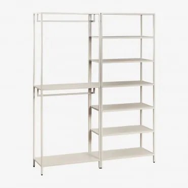 Guarda-roupa Modular Aberto Janine De 2 Peças Com Cabideiro E Prateleiras De Aço Tapioca Bege - Sklum