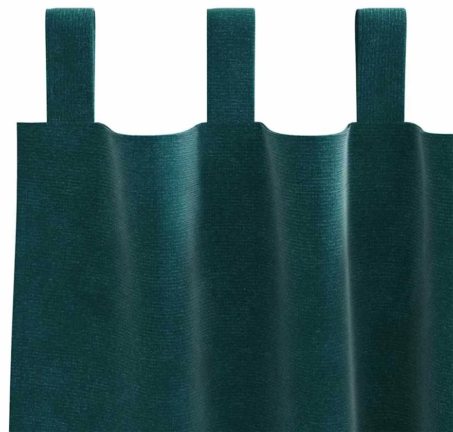 Cortinas Blackout vidaXL com Laços de Suspensão 2 pcs Verde Escuro Vel