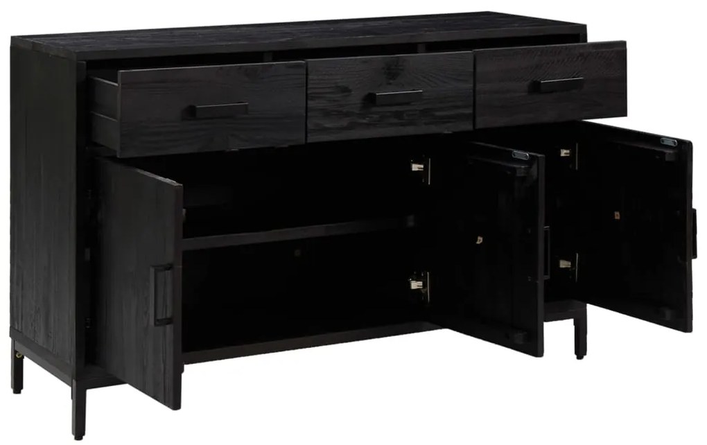 Aparador 110x35x70 cm pinho maciço preto