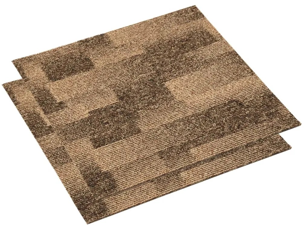 Ladrilhos de carpete para pisos 20 pcs 5 m² castanho