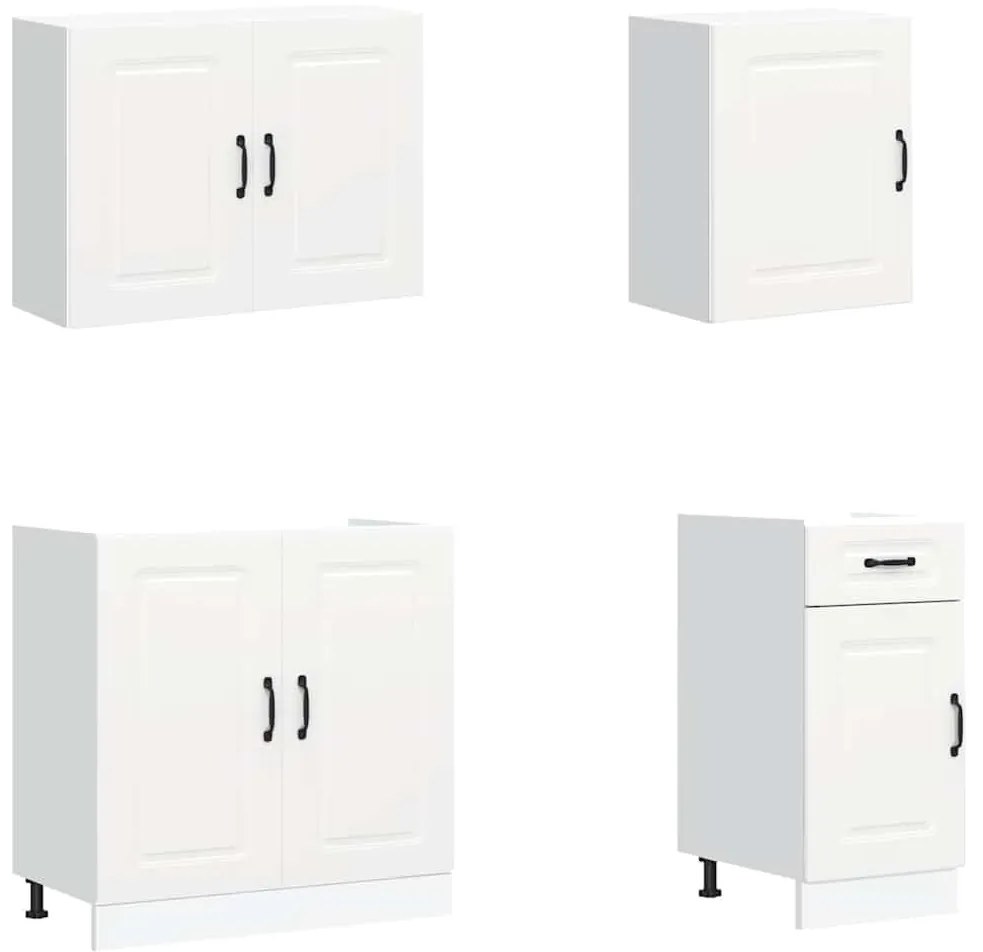 7 peças armário de cozinha conjunto Kalmar branco