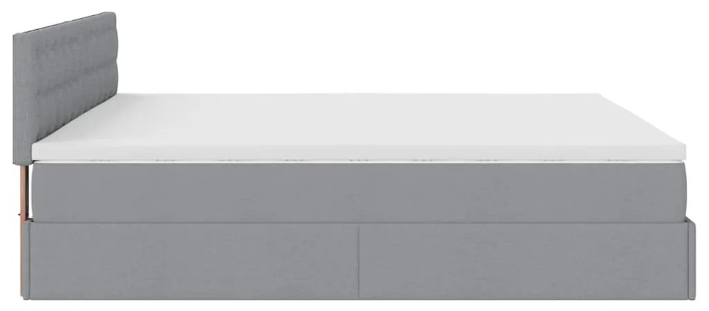 Estrutura de cama otomana com colchão 180x200 cm cinzento claro