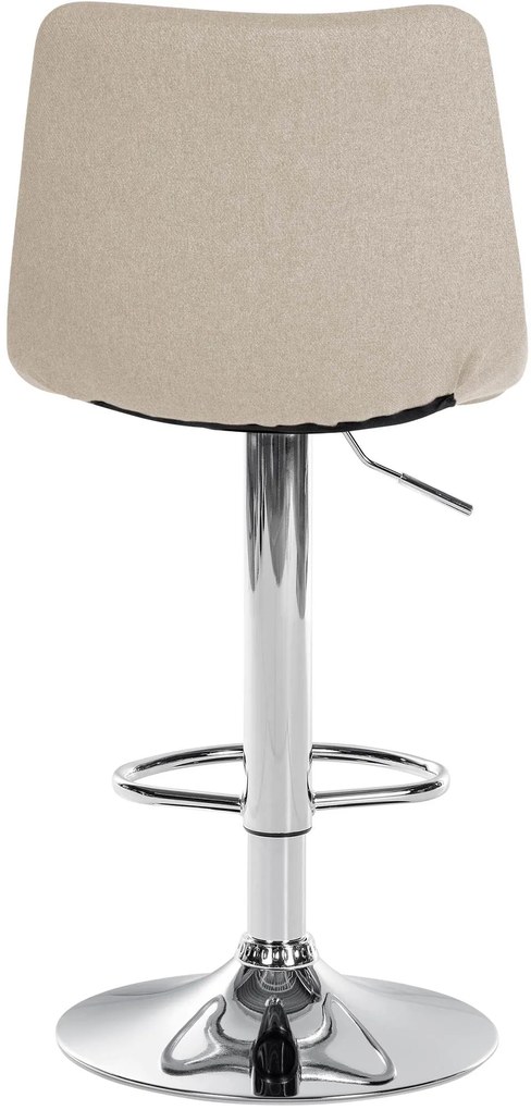 Banco de bar Jerry em tecido com estrutura cromada 87-108,5 x 43 x 46,5 cm Creme