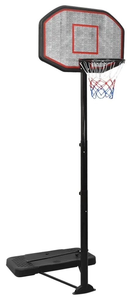 93649 vidaXL Tabela de basquetebol 258-363 cm polietileno preto