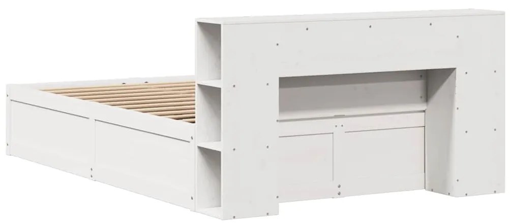Cama sem colchão 120x200 cm madeira de pinho maciça branco