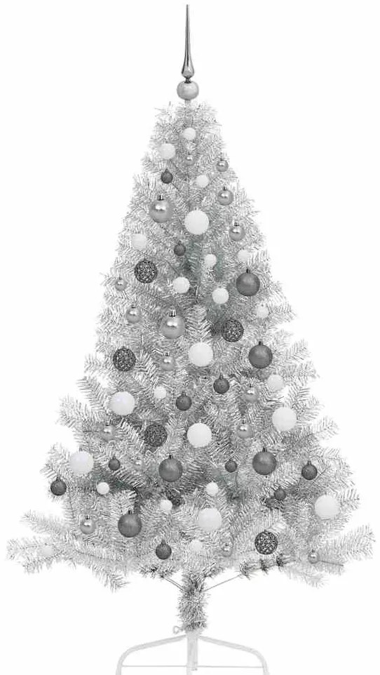 Árvore de Natal Artificial Prateado 180 cm Aço