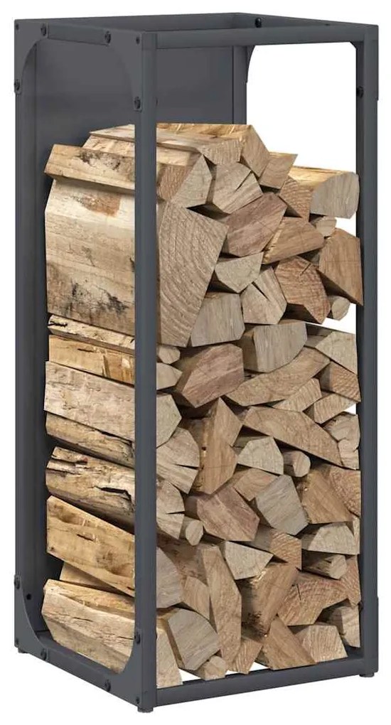 Suporte para lenha 25x25x60 cm aço laminado a frio antracite
