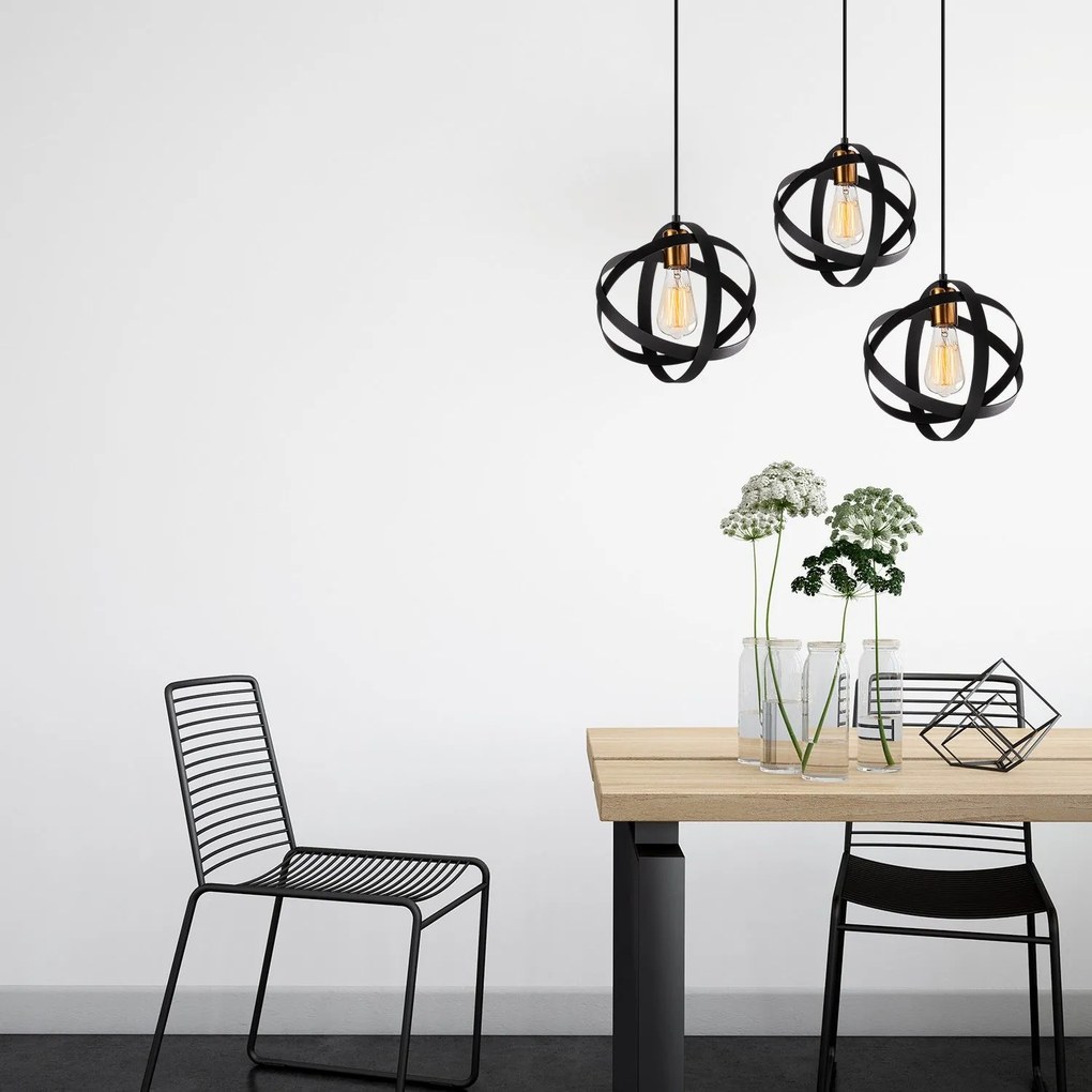 Candeeiro de Teto Gezegen – Preto – 89 x 25 cm