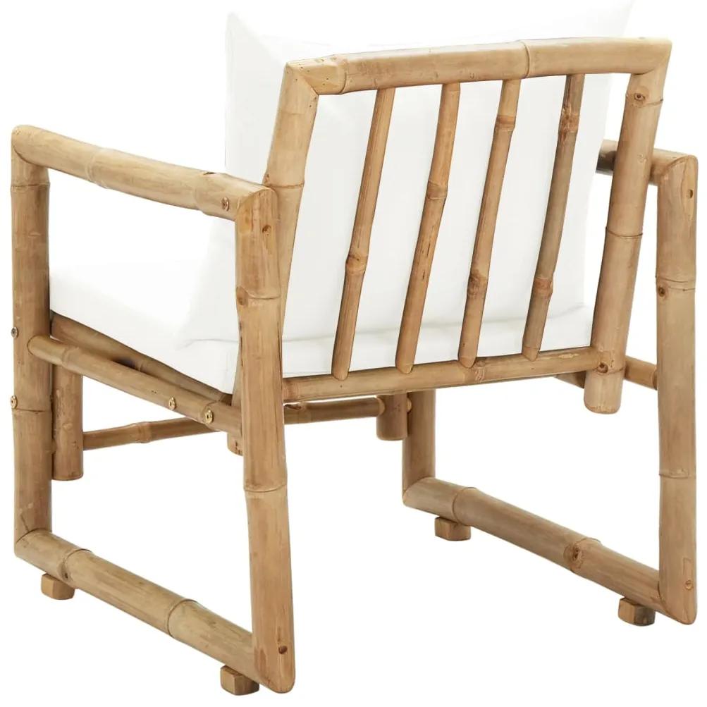 Cadeiras de jardim 2 pcs com almofadões e almofadas bambu