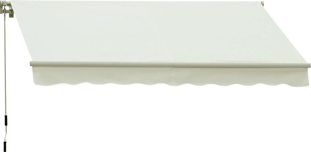 Toldo manual retrátil 295 x 245 cm para terraço, com manivela, ângulo ajustável entre 45° e 85°, em alumínio e poliéster 280 g/m², para terraço, varan