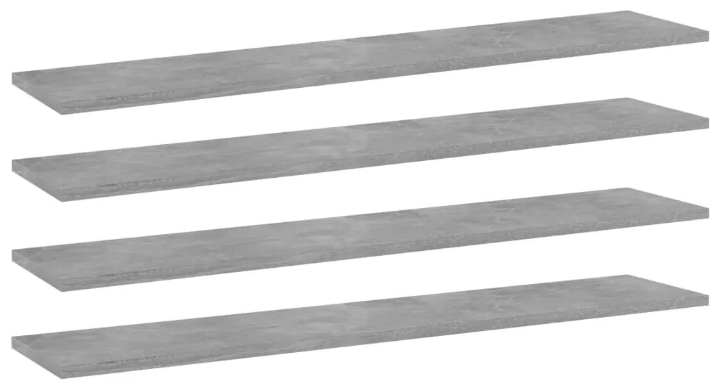 Prateleiras estante 4pcs 100x20x1,5cm contrap. cinzento cimento
