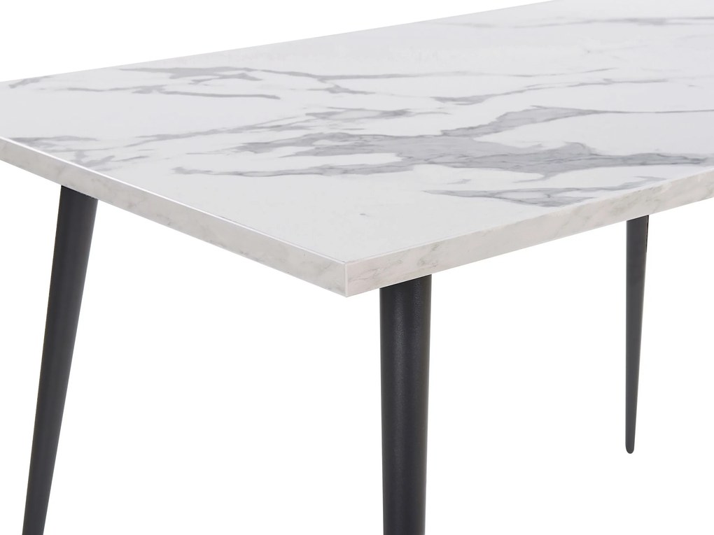 Mesa de Jantar com efeito de mármore branco 120 x 80 cm SANTIAGO Beliani