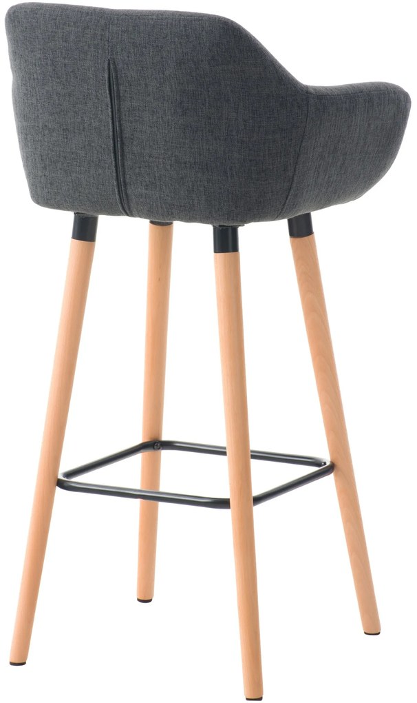 Banco de bar Grant em tecido e com estrutura de Cor Natural 55 x 99 x 46 cm Cinzento escuro