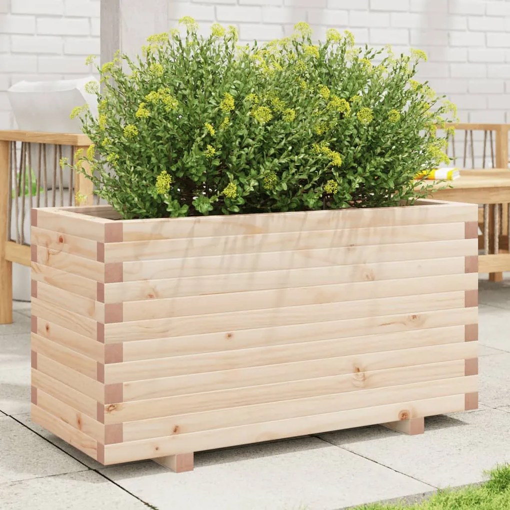 vidaXL Vaso/floreira de jardim 90x40x49,5 cm madeira de pinho maciça