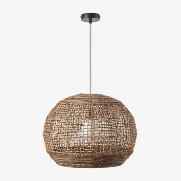 Lâmpada De Teto Suspensa Udane Natural - Preto & Ø60 Cm - ↑45 Cm Udane - Sklum