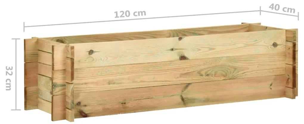 Canteiro elevado jardim 120 cm madeira pinho impregnado