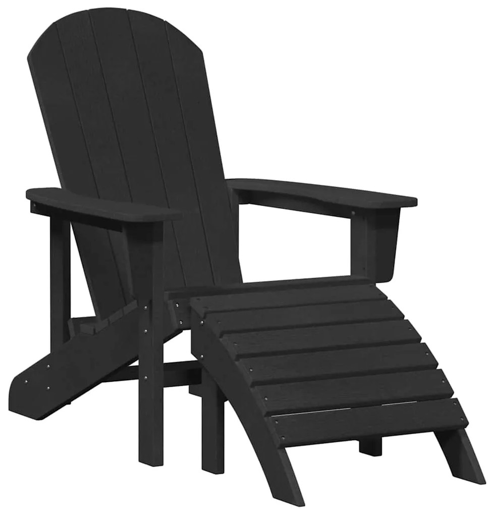 Conjunto de Lounge para Jardim vidaXL 3 Peças Preto HDPE