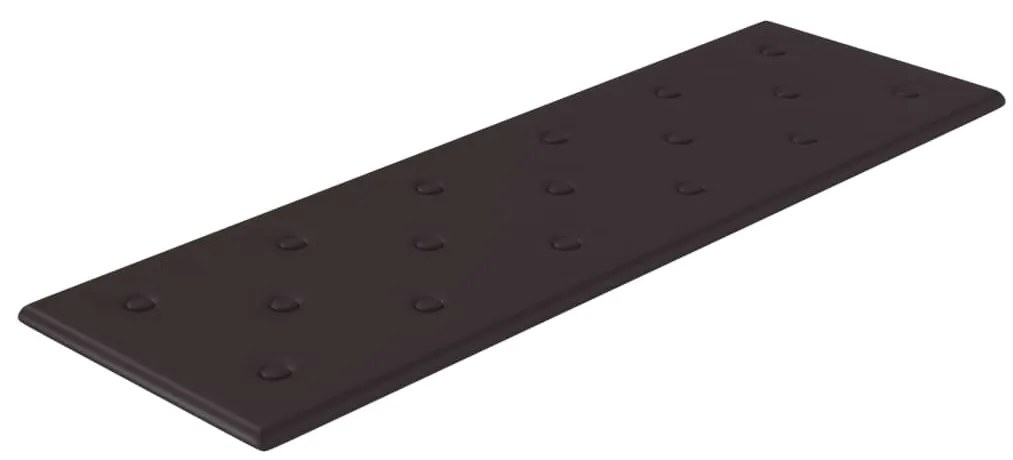 Painel de parede 12 pcs 90x30 cm couro artificial 3,24 m² preto