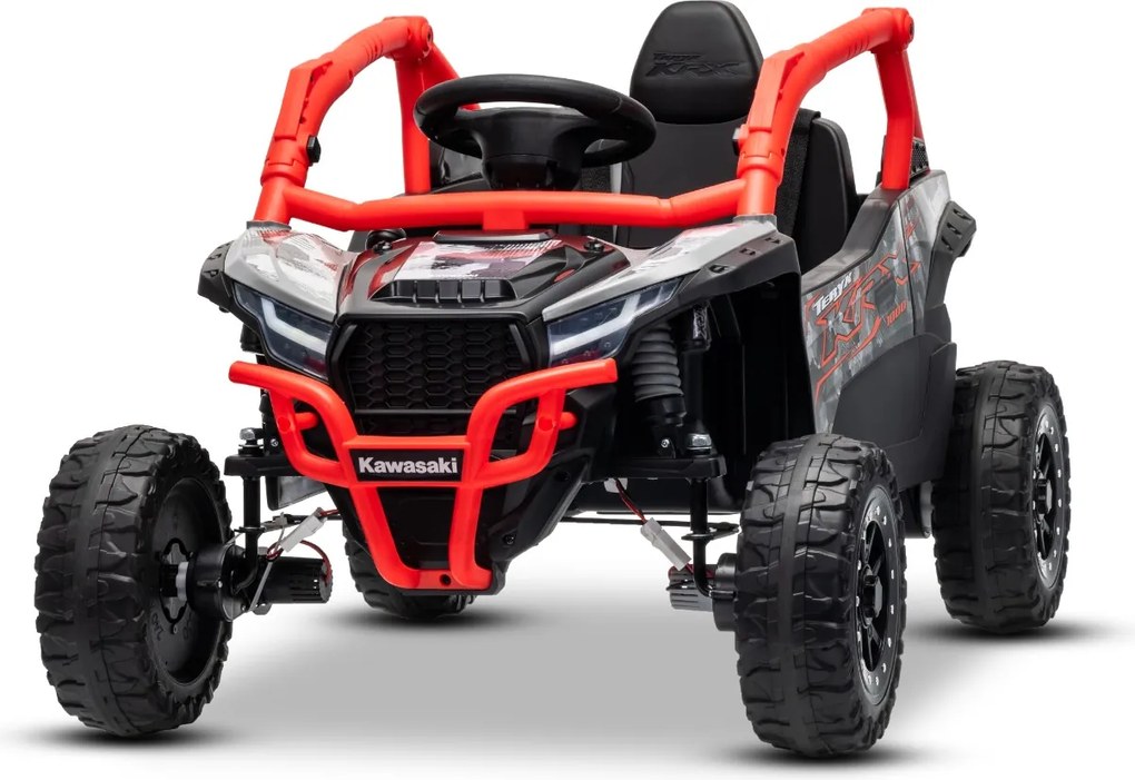 Carro elétrico para crianças Kawasaki TERYX KRX 1000 12V, controlo remoto, bateria de lítio, 2 motores de 25 W, com licença Vermelho