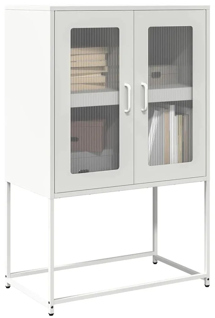 vidaXL Aparador alto 68x39x107 cm aço branco