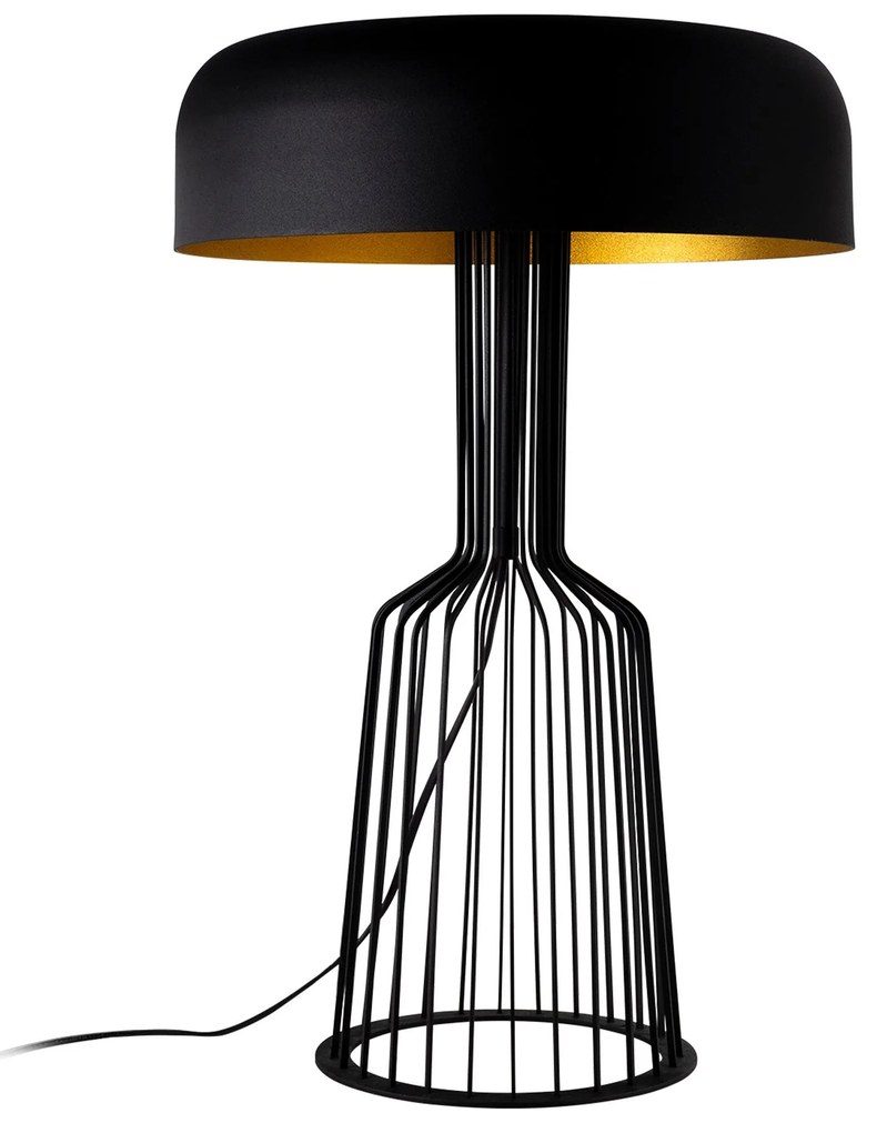 Candeeiro de Mesa Fellini – Preto e Dourado – 36 cm x 57 cm
