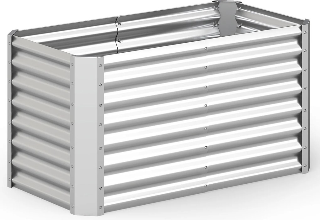 Floreira Elevada, 119,5 x 61,5 x 60,5 cm, Fundo Aberto, Prateado