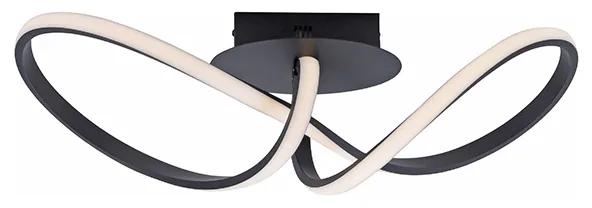 Luminária de teto preto 61 cm 3 níveis regulável incl. LED - Viola Due Design