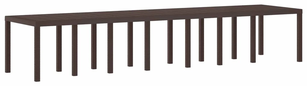 vidaXL Mesa de Jardim Castanho 400 x 100 x 73 cm vime PE