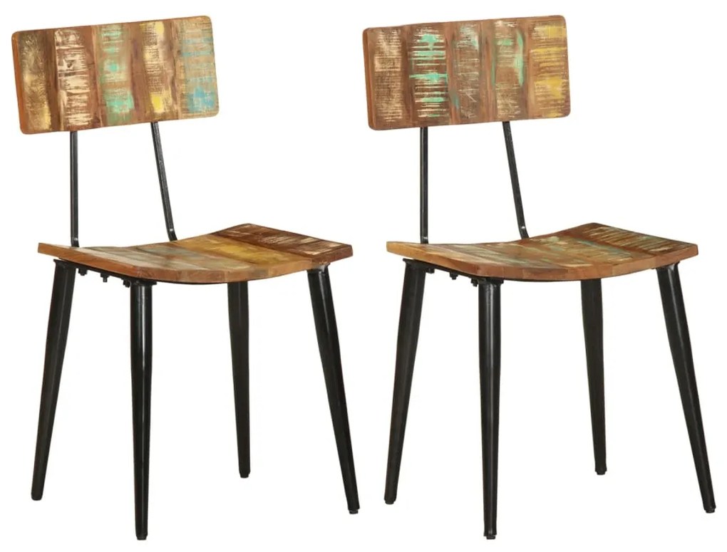 Cadeiras de jantar 2 pcs madeira recuperada maciça